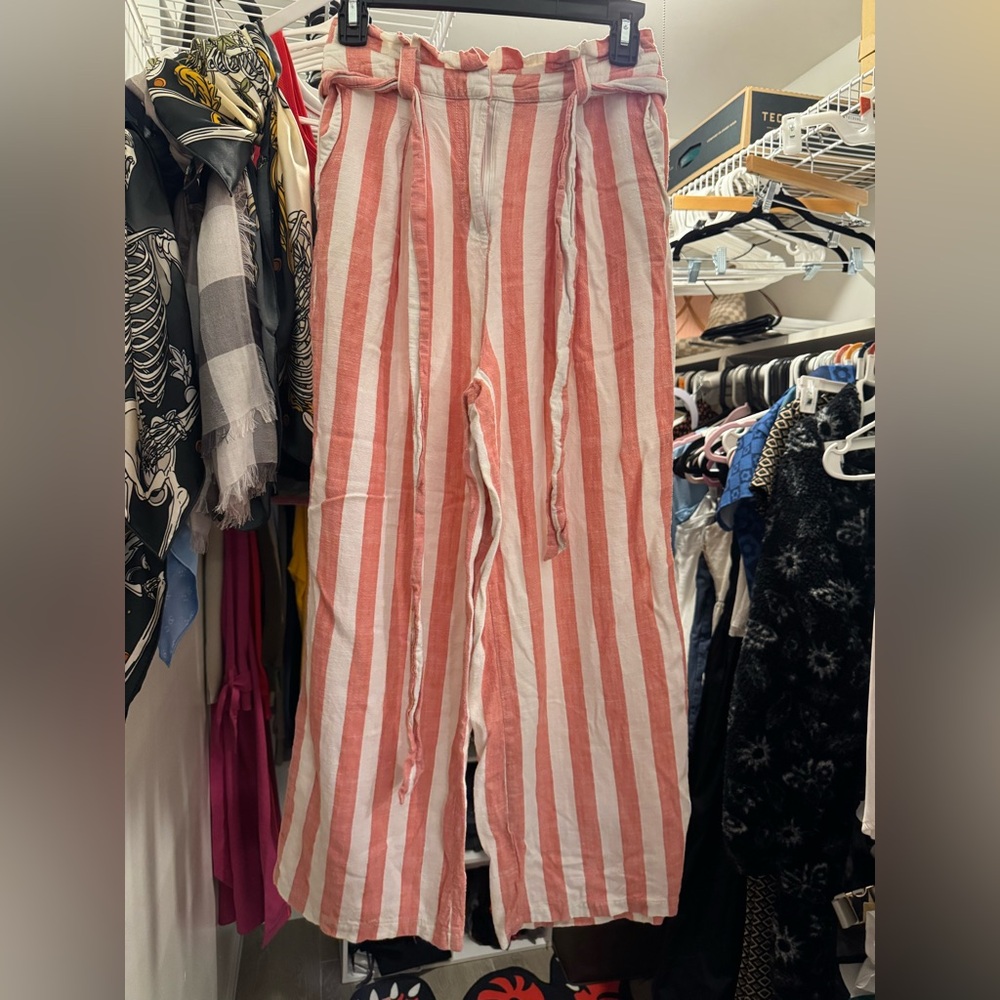 Forever 21 Pink and White Striped Pants